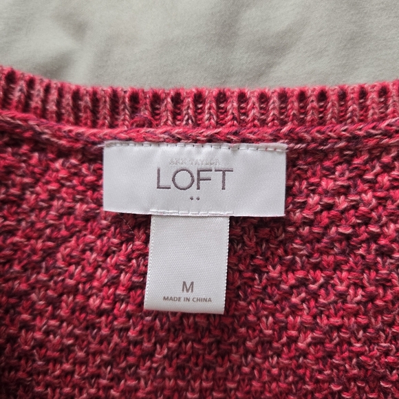 LOFT Red Knit Sweater - Picture 4 of 7